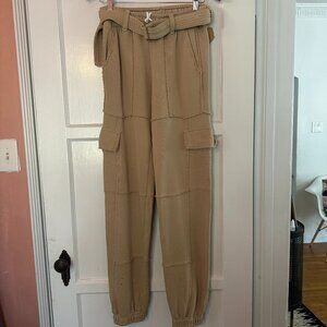 COTTON CITIZEN BROOKLYN CARGO SWEATPANTS IN SAND DUNE - SIZE SMALL